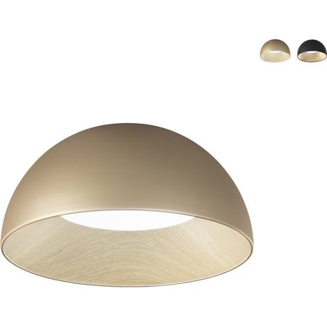 Plafón redondo de 50cm en metal con luz LED regulable Coco - Oro
