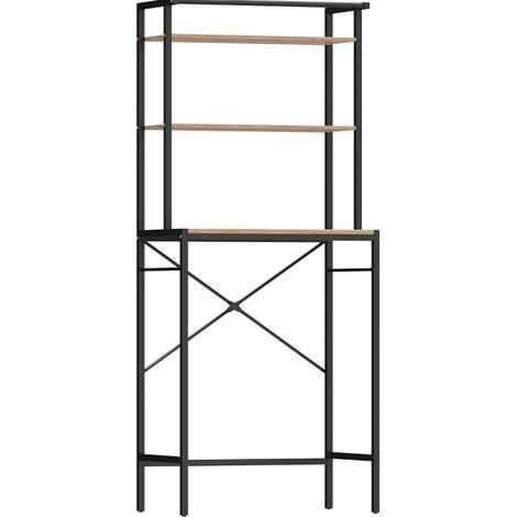 Estantería para lavadora de metal marrón 3 baldas 67 x 40 x 161,8 cm con barra superior (1/5)