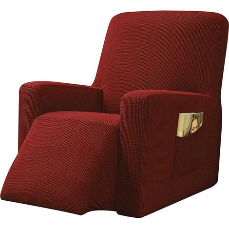 Housse extensible pour canapé inclinable, housse de fauteuil douce et unie