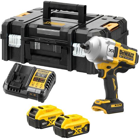 DeWalt DCF961P2T 18V XR 1/2 High Torque Impact Wrench Kit - 2x 5.0Ah Batteries, Charger & TSTAK II Case