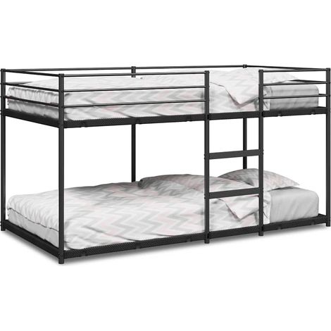 Maison Exclusive - Lit superposé sans matelas noir 90x190 cm acier (1/5)