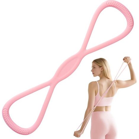 Banda de resistencia en forma de ocho con asas – 6,8 kg – Banda elástica para fitness – Material de silicona suave – Para brazos, espalda y hombros – Para hombres y mujeres (1/5)