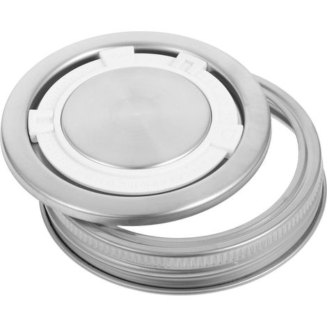 Couvercles hermétiques en inox large ouverture pour bocaux Mason, avec joint de sécurité à visser, pour la conserve et le stockage alimentaire