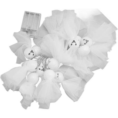 Guirlande lumineuse Halloween 20 LED poupée en tissu, 3 mètres, double mode (fixe+clignotant), décoration intérieur/extérieur pour fête effrayante, maison, jardin, sans pile incluse. (1/5)