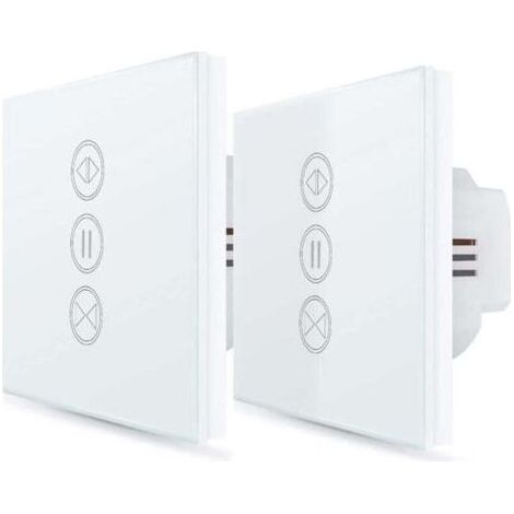 2x Interrupteur Volet Roulant Connecté, Ouverture Réglable, Commutateur Rideau Stores WiFi, Compatible avec Alexa Google Home pour Commande Vocale, Minuterie Intelligent Moteur Mural (1/4)