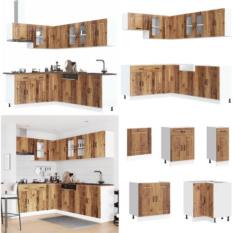 Mueble cocina Kalmar madera vieja 11 pzas madera contrachapada - Muebles de cocina - Almacenamiento de cocina