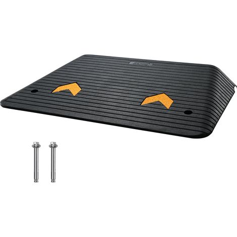 Rampe de Seuil Hauteur 10,2 cm Rampe Trottoir Caoutchouc avec 1 Canal Capacité Charge 15 tonnes Surface Texturée Antidérapante pour Fauteuil Roulant Voiture Scooter Quai Garage 90,2x62x10,2 cm (1/5)