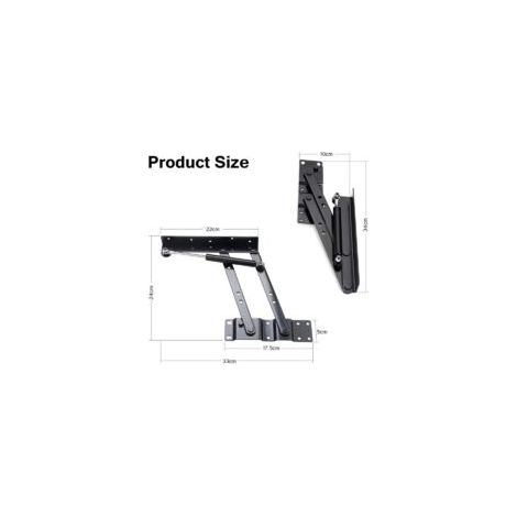 1 par de bisagras de resorte para mesa de centro de 50 kg/100 lb, marco de montaje para mesa de centro plegable, resistente a la corrosión, duradero y robusto - Crezuo (1/3)