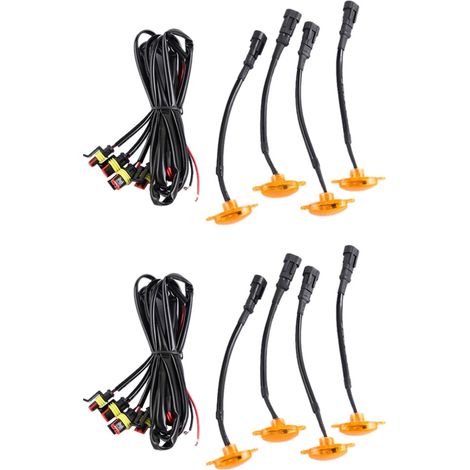 2 luces LED para parrilla delantera de coche [Plug & Play], luz ahumada ámbar, luces de circulación diurna, lámpara universal para camión, SUV, sedán.