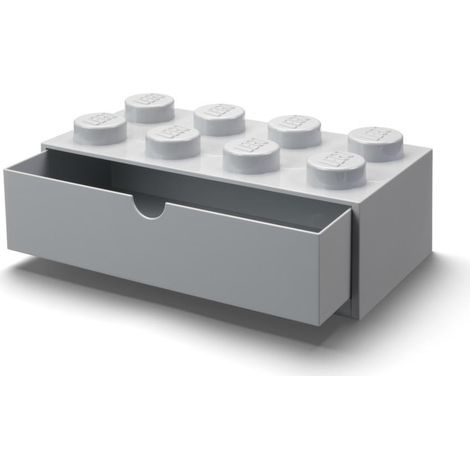 Scatola Lego(R) con cassetto, otto pezzi, grigio chiaro