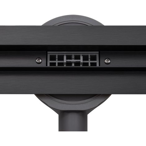 Balneo Caniveau de douche linéaire fin Slim & Low ProLine 100 cm - Acier inoxydable AISI 304 Noir - Siphon, tapis d'étanchéité (1/5)