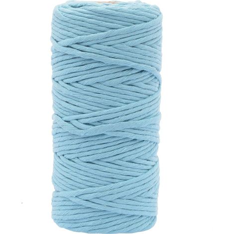 Corde Macramé - Bleu Aqua - 3 mm x 100 m - 100% coton (1/5)