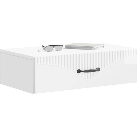 Maison Exclusive - Tavolino da Parete Laterale Bianco Lucido 59 x 34,5 x 17 cm