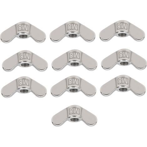 Lot de 10 écrous papillon M8 en acier inoxydable 304 - Accessoires de fixation (1/5)