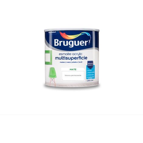 Permanenter weißer, mattierter Mehrflächen-Acryllack 0,250 l 5160685 BRUGUER
