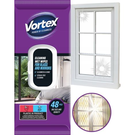 Salviette umidificate riutilizzabili Vortex per la pulizia di vetri e specchi, 48 pezzi (1/5)