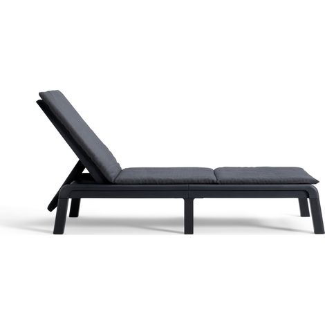 Keter Atlas Sun Lounger with Cushion - Grey
