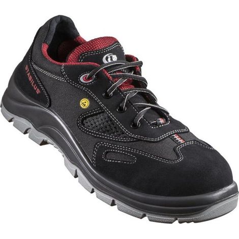 Chaussure de sécurité 5111 A Taille 46 noir/rouge cuir/Textile S1 ESD EN ISO 20346 (1/3)