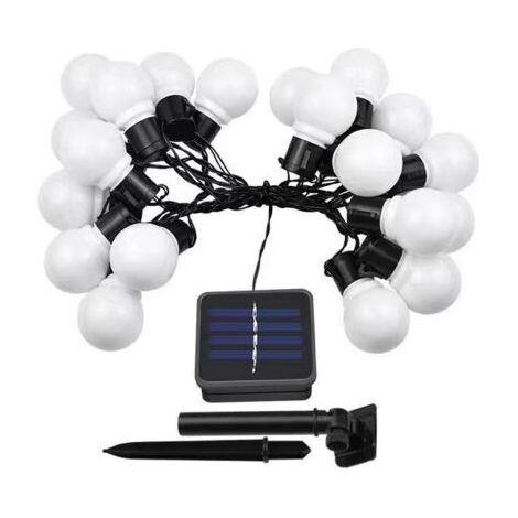 Blanc- Guirlande Electrique Exterieur Bulbes Blancs - Exterieur Decoration Romantique, Chic, Déco pour Jardin et Patio(3.5M 10 lumières) (1/5)