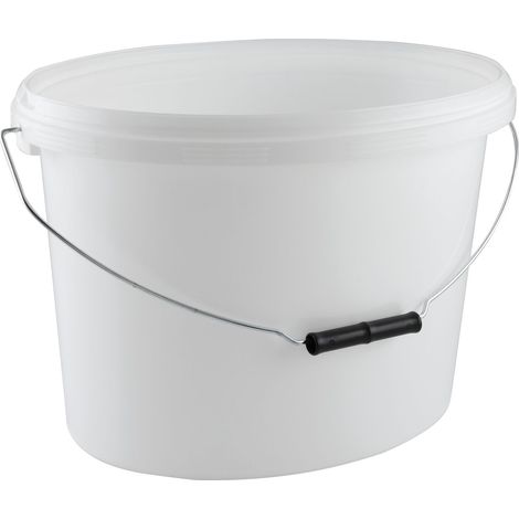 Eimer Oval 12,5L weiß mit Bügel - Kunststoff, Farbeimer, ohne Deckel