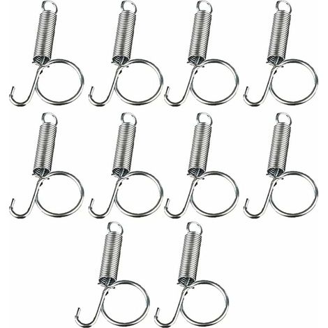 10 ganchos de metal con resorte para fijar la puerta de la jaula de mascotas, para conejos, roedores, hámsteres, ardillas y pájaros. (1/5)