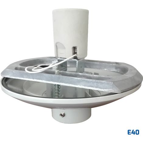 Base gris de aluminio para bola E40 (1/2)