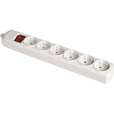 Multiprise Bipolaire 6 Prises T/t Latérale 16a 250v Blanche + Interrupteur à Voyant Solera (1/3)