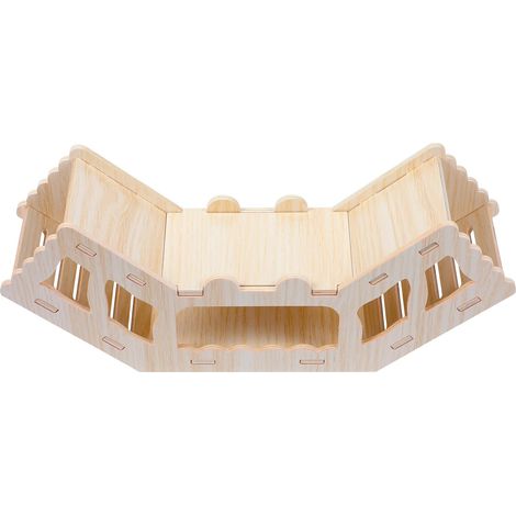 Cachette polyvalente pour hamster et tunnel d'exploration, maison de hamster avec échelle d'escalade en bois pour - MMCD-ZGL-05402 (1/5)