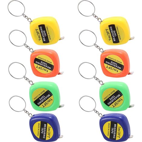 POPETPOP Ruban Porte-Clés Mini 1M Verrou Coulissant et Mètre Rétractable Compact pour Usage Quotidien en Bricolage et Activités Extérieures Couleur Aléatoire