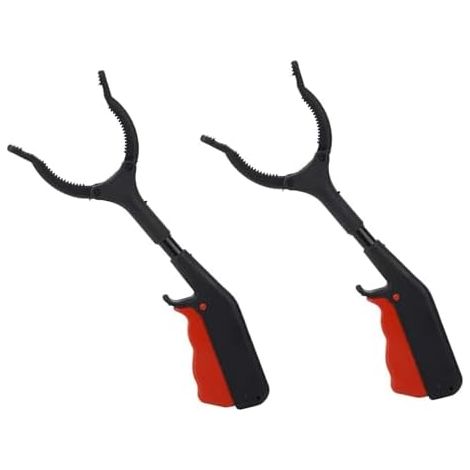 Lot de 2 pinces préhension 30 cm pour personnes âgées, enfants, seniors, pince d'extension bras (noir) - (1/5)