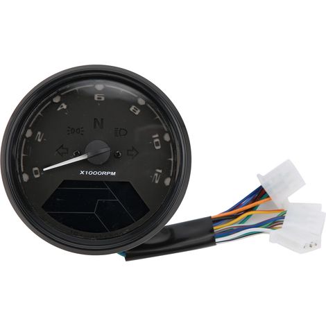 Compteur de vitesse moto LED numérique multifonction bleu rétroéclairé indicateur DC 12V (1/5)