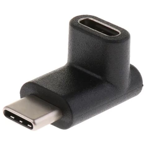 Adaptador USB-C acodado 90 grados  Negro (1/5)
