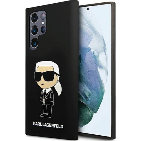 Karl Lagerfeld KLHCS24LSNIKBCK S24 Ultra S928 Hartschalenetui schwarz/schwarz Silikon Ikonik (1/5)