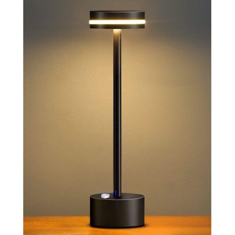 Tragbare Schreibtischlampe aus Metall – geeignet für Schlafzimmer, Wohnzimmer, Cafés usw. – 1 Stück, schwarz (1/5)