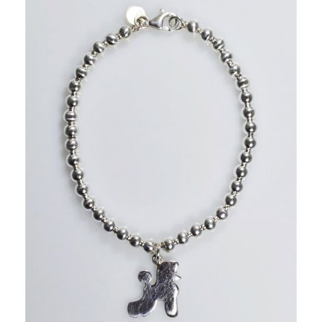 Welpenarmband mit Punkten. 18 cm (anpassbare Größe) in 925 Silber