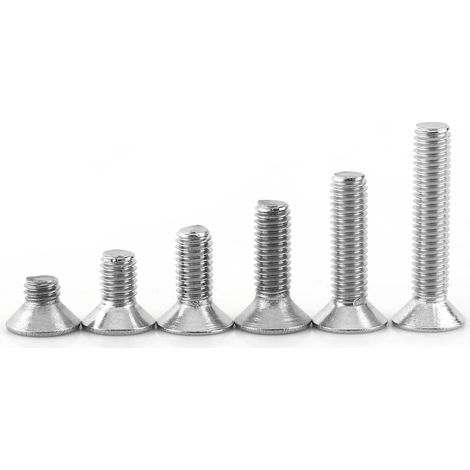 Assortiment de 300 vis à tête plate hexagonale creuse M3 en acier inoxydable SS304, en boîte (1/5)