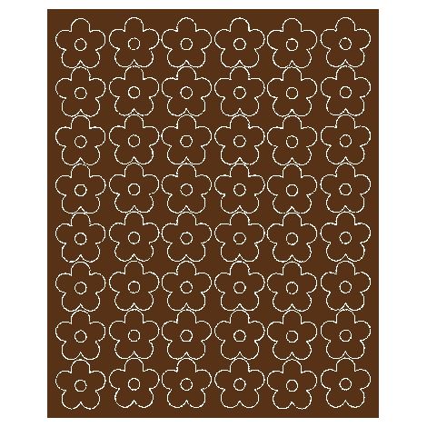 Wandaufkleber Fensterblumen 3 cm Blumen 48 Stück braun matt