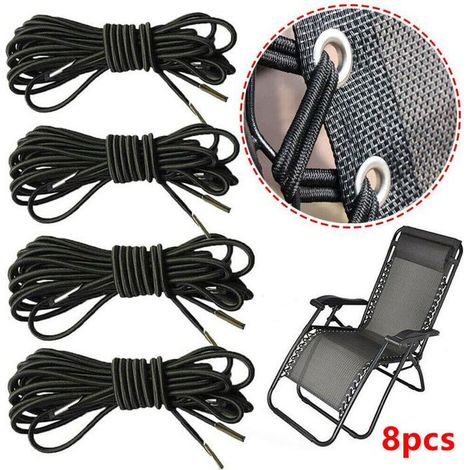 KLVGTIFS PU - 8 sangles élastiques réglables, adaptées aux chaises à dossier réglable, chaises pliantes, chaises de plage, etc. (1/5)