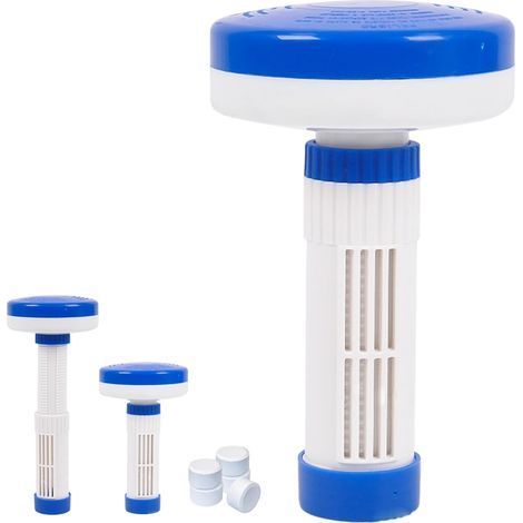 Brome Floater About, Bain à remous Chlore Floater PVC Réglable PVC Bromine avec échelle Distributeur de Chlore Flottant Polyvalent pour Piscine, Spa (1/4)