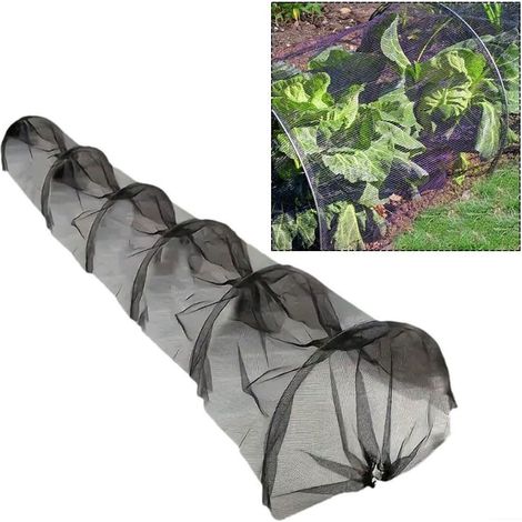 Tunnel de jardin en maille noire - 300 x 45 x 45 cm - Résistant au gel - Protection contre les intempéries (1/5)