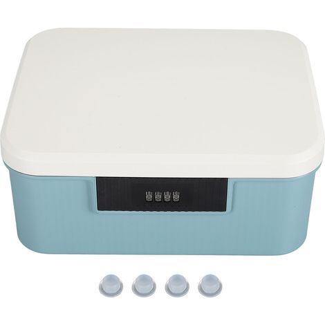 boîte de rangement-Coffre de Stockage Sécurisé avec Casse à Code Double Étage, Capacité 9L pour Documents et Organisation, Bleu Lac (1/5)
