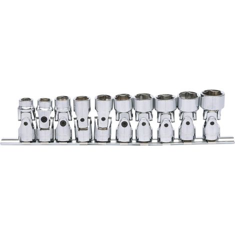 KS Tools 3/8" CHROMEplus Sechskant-Stecknuss-Satz mit Gelenk, 10-teilig10-19mm (1/3)