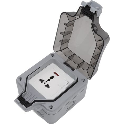 Enchufe exterior IP66 de 16 A resistente a la intemperie, para balcón, jardín y césped (estándar). (1/5)
