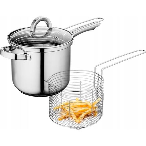 Pentola per patatine fritte, pollo, ciambelle, casseruola + colino Altom Design Fabio 3,6 l