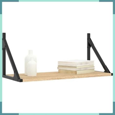 Étagère murale - 836334 - chêne sonoma - 60 x 25 x 25,5 cm - lot de 2 (1/5)