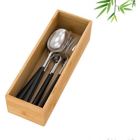 Rangement Bambou - Rangement Couverts Tiroir Cuisine - Bote de Rangement en bambou pour Cuisine & Bureau - Vide Poche Bambou - Range Tiroir Cuisine (1/5)