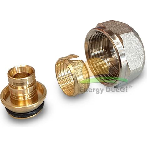 Adattatore nichelato tubo multistrato PE-X diam. 17 sp. 2,0 attacco 3/4" Eurocono