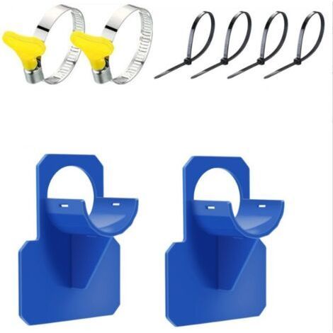 Set of 2 Blue Swimming Pool Hose Holders Anti-Perforation, Tear and Tensile (30 to 37 mm) (1/5)