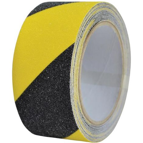 Faithfull 0808505BYTB6 Anti-Slip Tape 50mm x 5m Black & Yellow Hazard FAITAPESTYB5 (1/2)