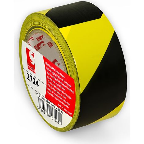 Nastro adesivo Scapa 2724 per segnalazione in zone di alto passaggio 50mm X 33MT rosso/bianco - giallo/nero Modello - Giallo/nero (1/4)